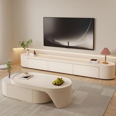 EEL钢琴级大烤漆新款网红奶油风落地现代简约小户客型家用厅茶别