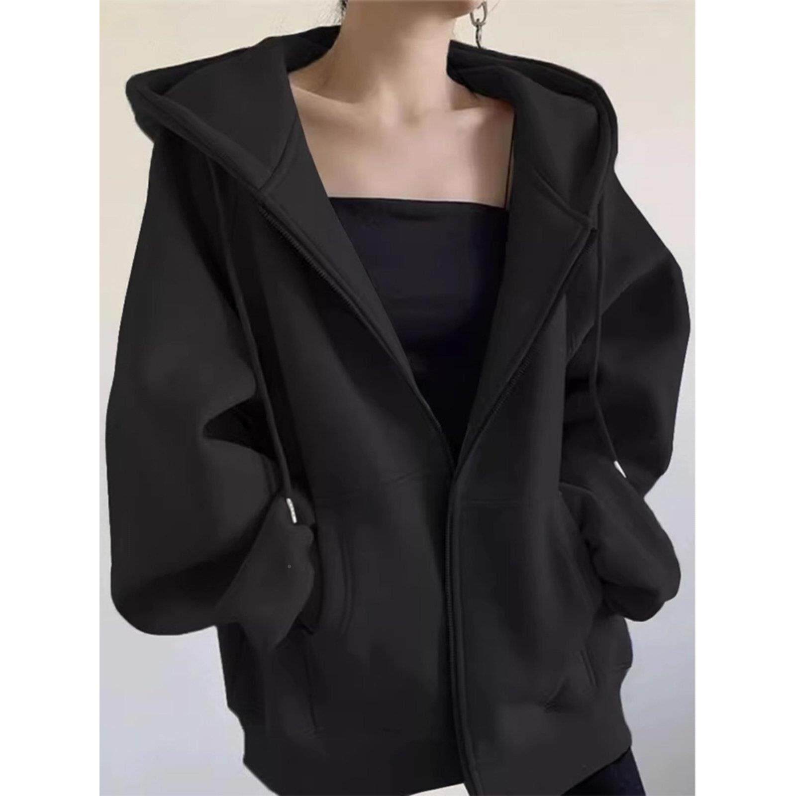 东即墨卫240807银狐套绒连帽开衫山外厚22408072女50新款初春秋衣