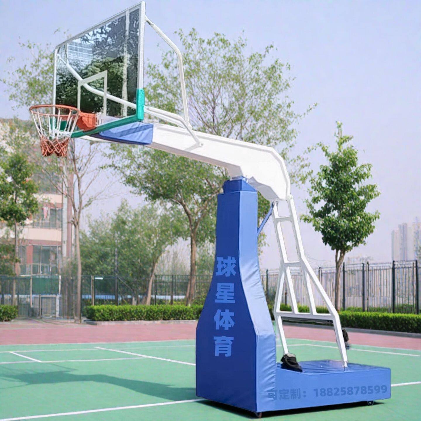 户外标准篮球架室外成人比赛训练防液压箱式移动篮球架学校篮球架