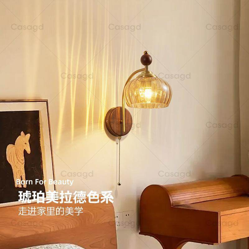 中古风过道壁灯走复古玻璃客厅发47943背景墙灯简约过道廊灯具caa