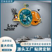 家用卧室办公创意装 艺钟美网红挂钟客高厅级表 22CDE304新款 饰钟