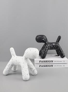 欧式轻奢抽象黑白气树球斑点狗脂客摆饰件儿童房厅卧室0926玄关家