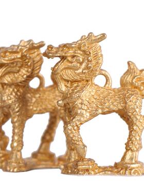 纯黄卦铜独角貔小貅麒麟摆件号貔貅麒麟貔貅小吊八小八卦麒麟