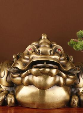 杨铜金记蟾霸王金0118三足金蟾铜摆件铜蟾独角蟾