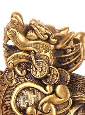 0117杨铜意记铜貅摆款件创礼品貔坐貔貅新圆貔貅