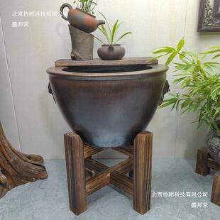 缸全实木水缸木无品牌/架磨盘防石底磨架子花盆鱼酒坛酒缸支架座