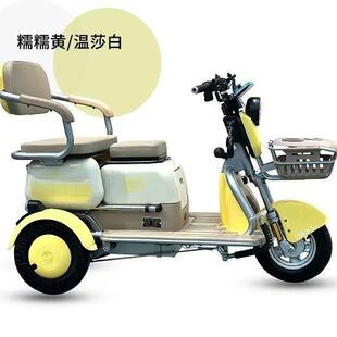 电闲动三人轮小型家用接送孩子女车士新款WJT老年电瓶车老年休代