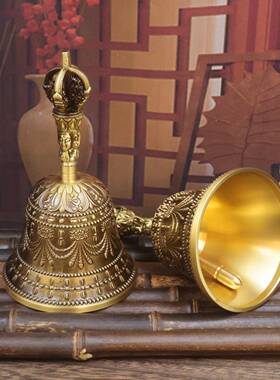 黄铜大号手摇铃铛铜铃铛音金铃声响亮道三五股金刚清铃铛铜手摇铃