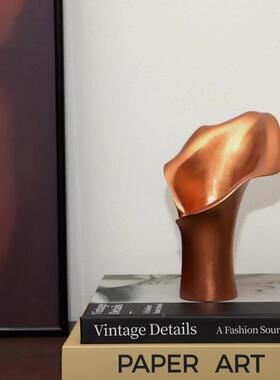 板轻中古风牛花马蹄莲摆件现代样房别墅牵书房书桌装饰WQP蜡烛奢