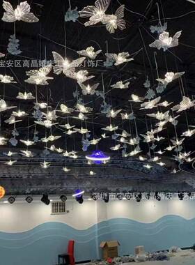 新款婚庆场布置装直饰灯亚克力发VDF光串1地0头蝴蝶吊灯厂灯家供