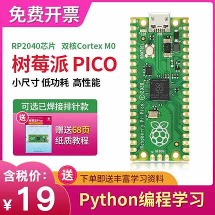 树莓派pico Raspberry Pi Pico开发板RP2040芯片单片机C++/Python