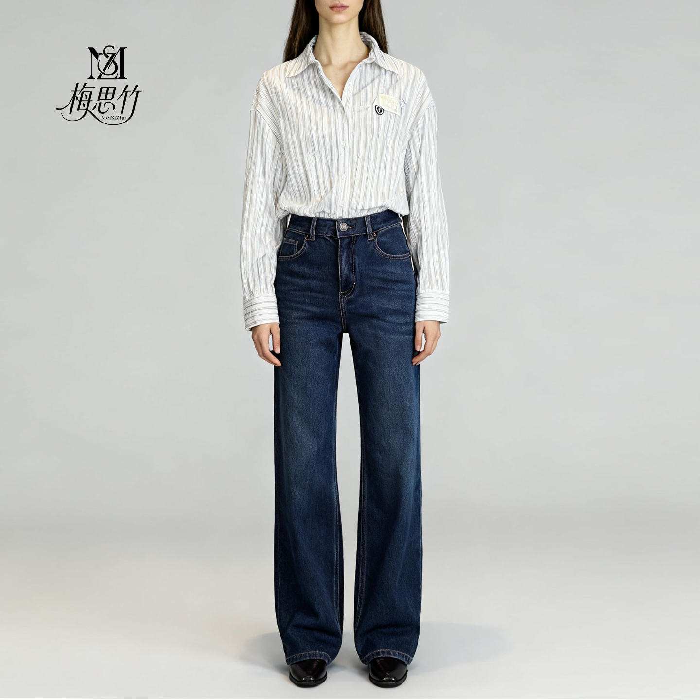 加绒小直筒牛仔亲肤保暖显瘦百搭