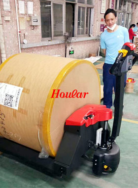 hoular好拉纱辊全电动搬运车圆纸筒线缆叉车搬运电缆线纺织拖车