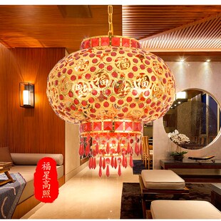 阳台旋婚灯E过年结转乔迁喜庆L笼D走马灯发光水晶新年电动红灯笼
