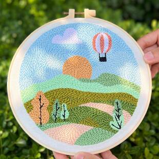 F99H8T6J鲁绣学非遗戳戳绣di手工材料包y戳戳乐春夏秋冬细线初门