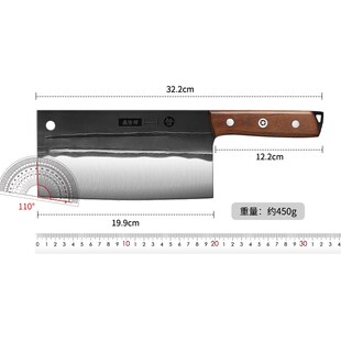 手工锻打a菜刀高锰钢开刃斩切刀家用砍骨刀厨师专用切片刀超快锋