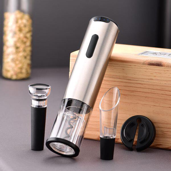 不锈钢电动红酒开瓶器葡萄酒开红酒器锂电充电款启瓶器带电量显示
