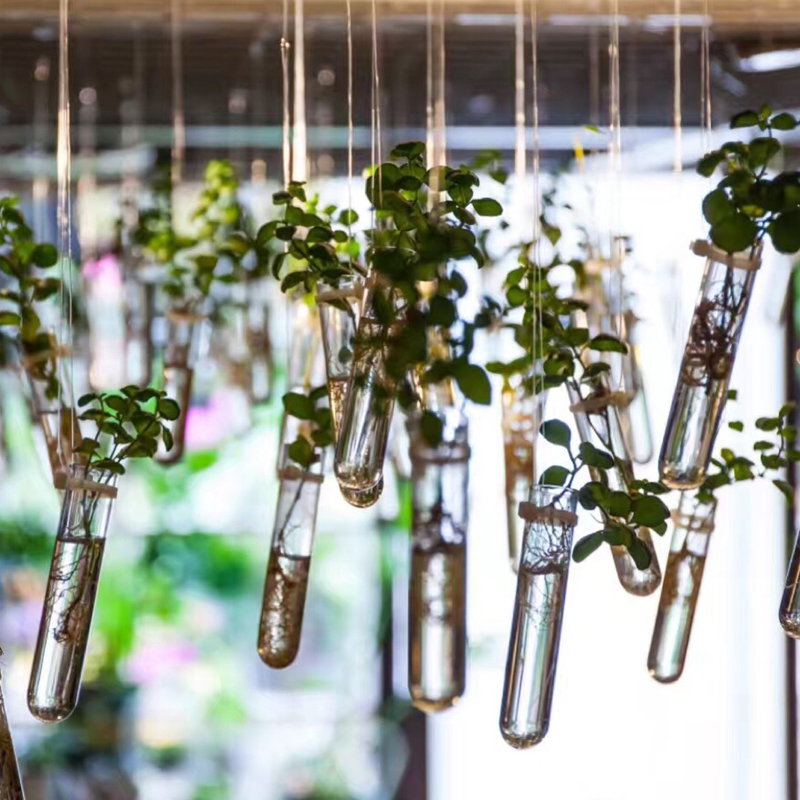 创意试管透明玻璃吊挂悬挂水培植物花瓶时尚现代简约X家居装饰摆