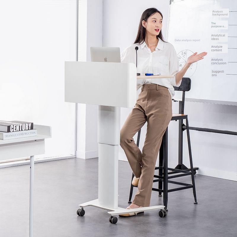 会议主持台演讲台发言台站立办公移动升降桌子迎宾台Z接待台前台