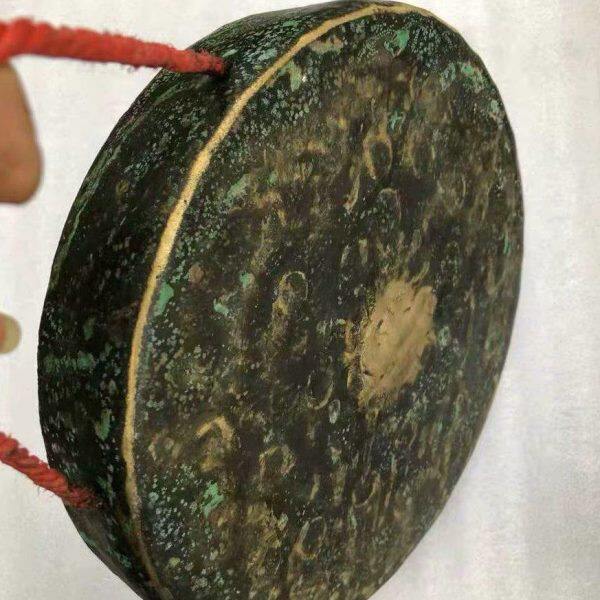 打击乐器锣鼓老边铜锣狮 醒狮舞锣 锣高响 老铜锣青平底铜 民间