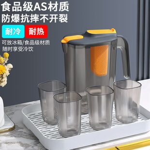 冰箱冷水壶大容量家用泡茶桶凉白开水壶耐高温塑料凉水壶水杯套装