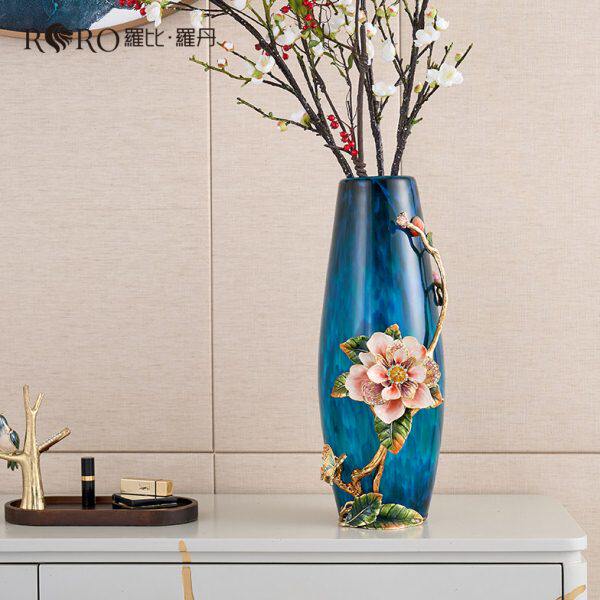 罗比罗丹绽放花瓶A珐琅彩工艺礼品摆件玄关礼品摆件