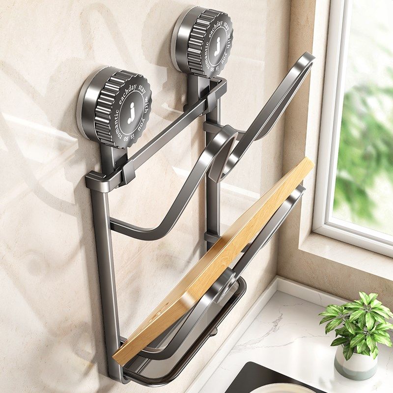 免打孔吸盘锅盖架多层锅盖放置器壁挂F厨房置物架多功能菜板收纳