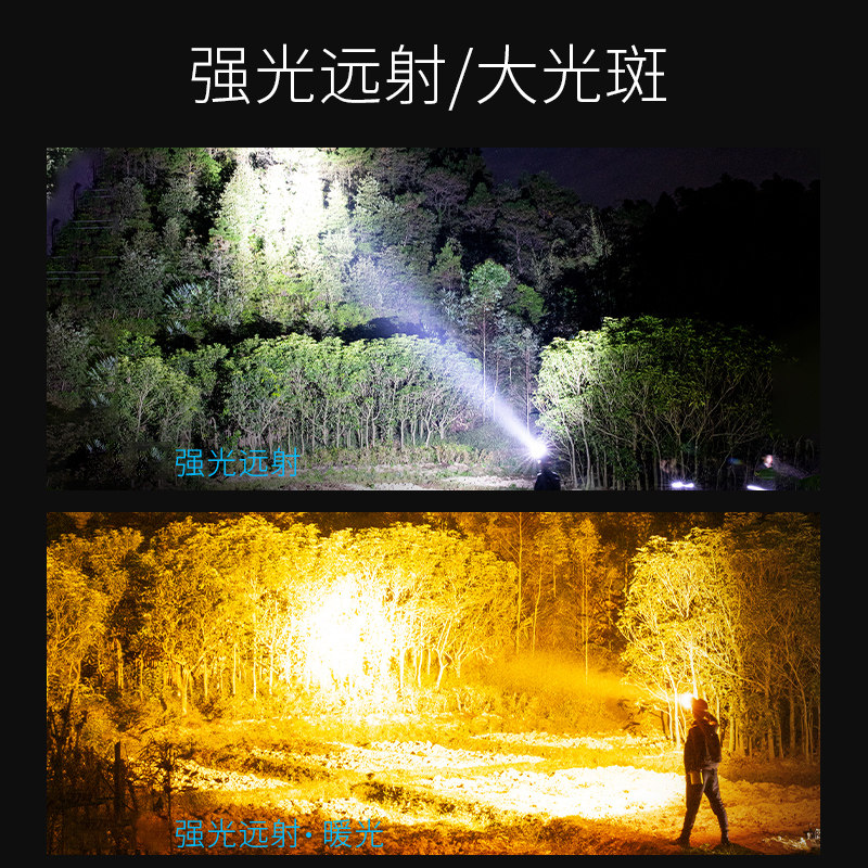 四核p90头灯灯头感应强光充电超亮头戴式led手电筒户外矿灯疝气灯