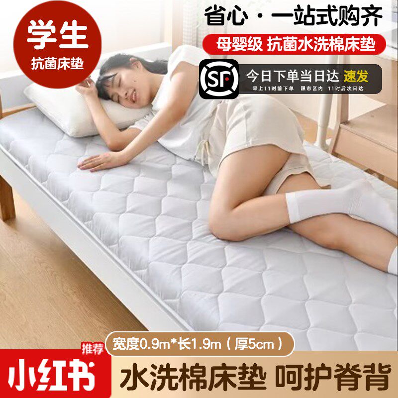 水洗棉灰色 厚约5cm水洗棉睡觉打地铺专用睡垫软垫学生宿舍床垫
