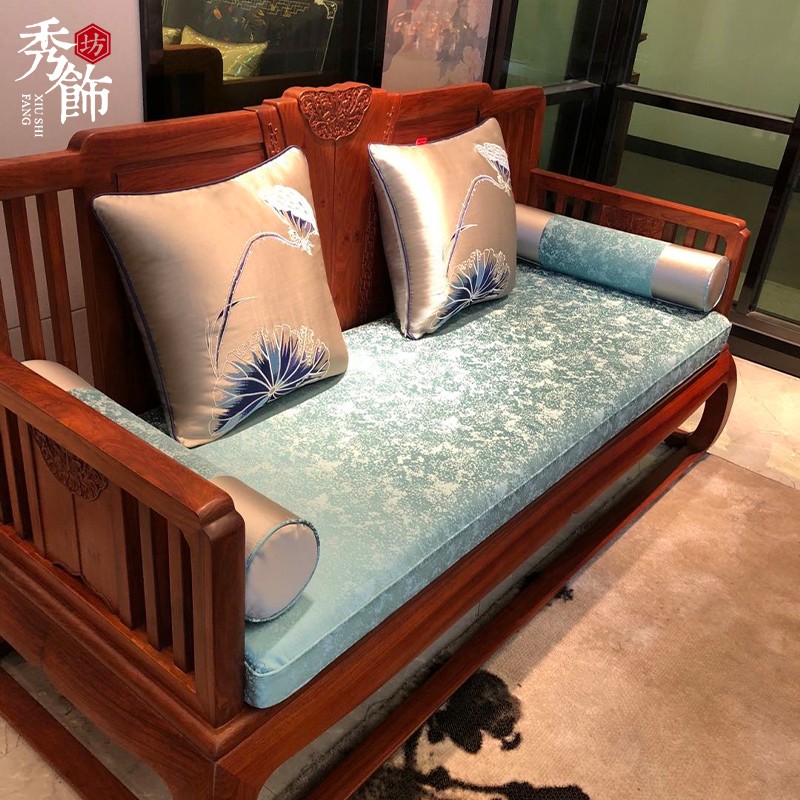 中式红木沙发坐垫中国风加厚海绵垫子乳胶座垫实木家具罗汉床定制