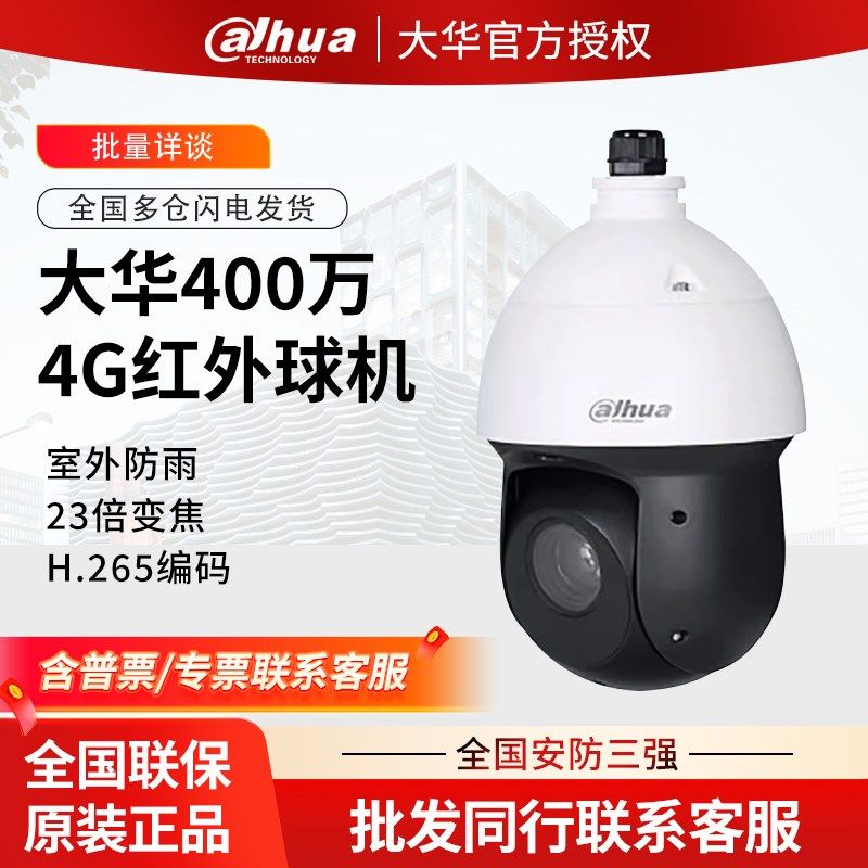 大华400网络4寸4G转球机4K智能变焦DH-SD-49D423XB-GNR-DG