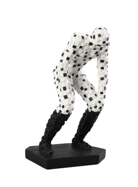 现代轻奢黑白马赛克人物摆件样板间客厅电视柜书房书桌装饰品摆设