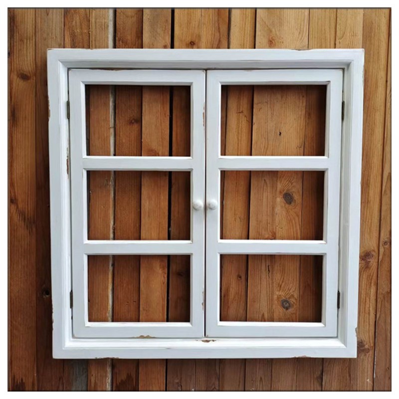 户外田园假窗户装饰仿真实木窗户框花园挂件创意拍摄道具复古做旧