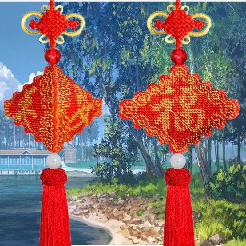 成品全珠绣满珠子车上十字绣汽车挂件小挂饰车饰平安符饰品平安福