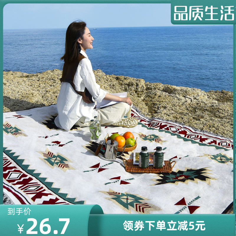 民族风户外地垫野餐垫海边沙滩垫防潮野餐布沙发巾坐垫简欧款地毯