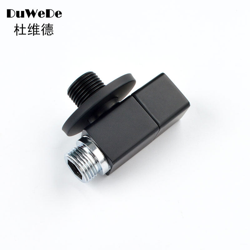 超短角阀全铜黑色加厚 超迷你热水器座便马桶4分开关小尺寸三角阀