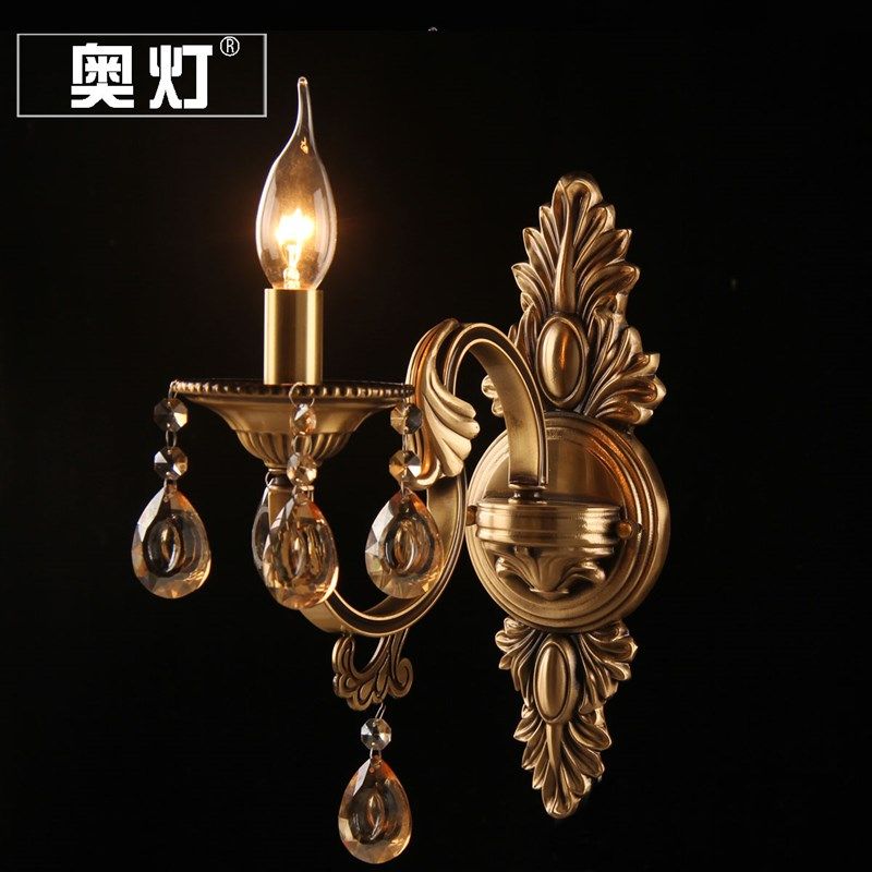 奥灯单头欧式全铜壁灯装饰过道床头楼梯阳台走廊灯镜前壁灯2888