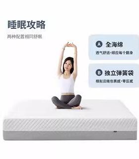 吉与家用卧室硬适中云KFY缩端床垫独立弹簧护脊全海绵人双压床软