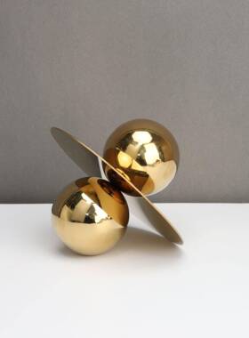 新中式金电色金属飞碟样板售室楼部卧B1261书房客厅餐厅视房柜饰