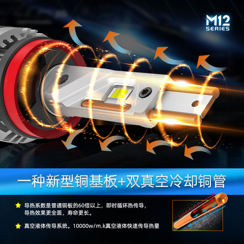汽车led大灯h7远近光灯泡h4远近一体灯001超亮车9h15激光强光改装