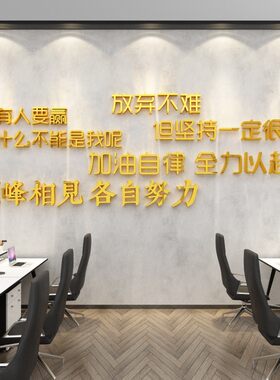 办公文墙面贴布饰企业室化会议室背景员工激励志标语团队公司装置