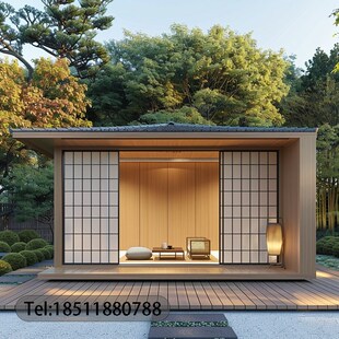 别墅庭院中式凉亭木屋茶室异型木屋装配式凉亭组装茶室定制施工