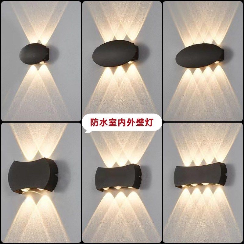 户外防水室内外墙壁灯现代简约黑色长月亮形楼梯过道阳台门店壁灯