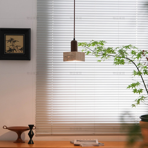 物设 侘寂风黄洞石卧室吧台过道灯 日式复古餐厅阳台走廊床头吊灯