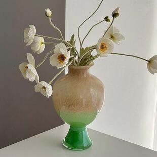 欣可家璃居中古顿玻大肚瓶电视柜摆件水ZKL培花花器鲜花干芬花花