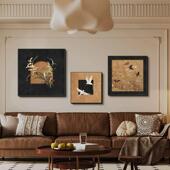 法餐式 复古玄中关装 饰JK10061画众艺术客厅背景小墙面挂画古风蝴