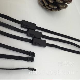 厂家线服装吊绳空白织带吊粒双牌插刻字烫金丝带RKM扁吊绳服装辅