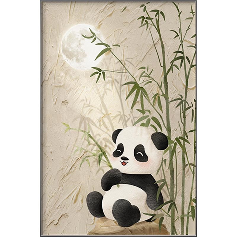 猫装饰竹子景客轻k级奢高感木奶油风沙发背熊墙厅挂新原款定做