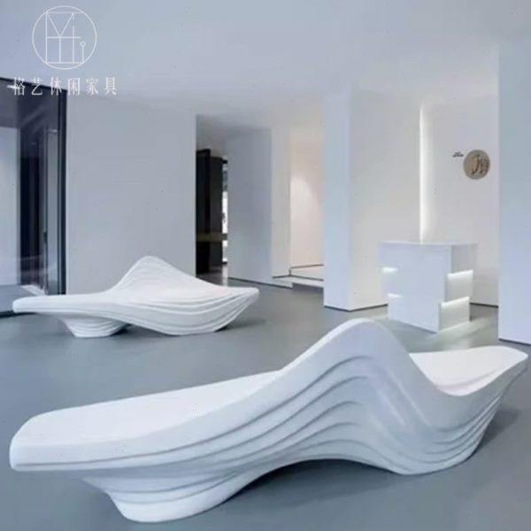玻璃钢休闲长凳户外公园波浪靠背坐凳商场公共区异形弧形长条座椅,商业/办公家具,等候椅系列,淘宝优惠券,粉丝福利购,淘宝优惠卷