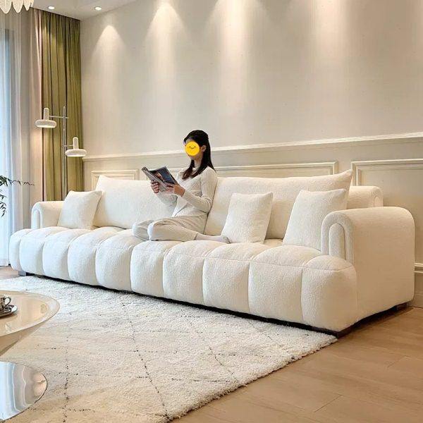 2024网红新款奶油风泡芙沙发布艺沙发客厅意式轻奢家用直排小户型,住宅家具,布艺沙发,淘宝优惠券,粉丝福利购,淘宝优惠卷